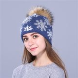 Giant Fluffy Pom-Pom Snowflake Hat
