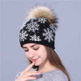 Giant Fluffy Pom-Pom Snowflake Hat