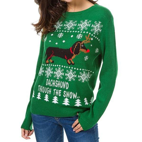 Dachshund Through The Snow Holiday Sweater